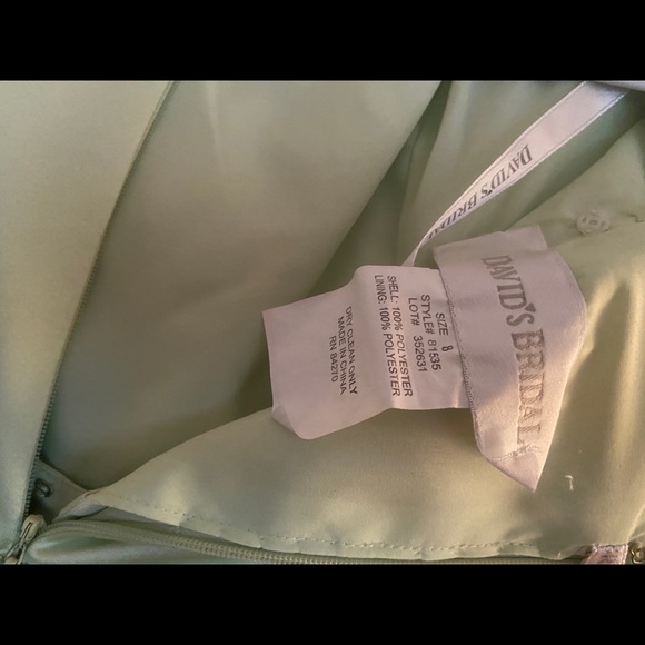 Strapless Pale Lime David’s Bridal Label 8 wears like 6